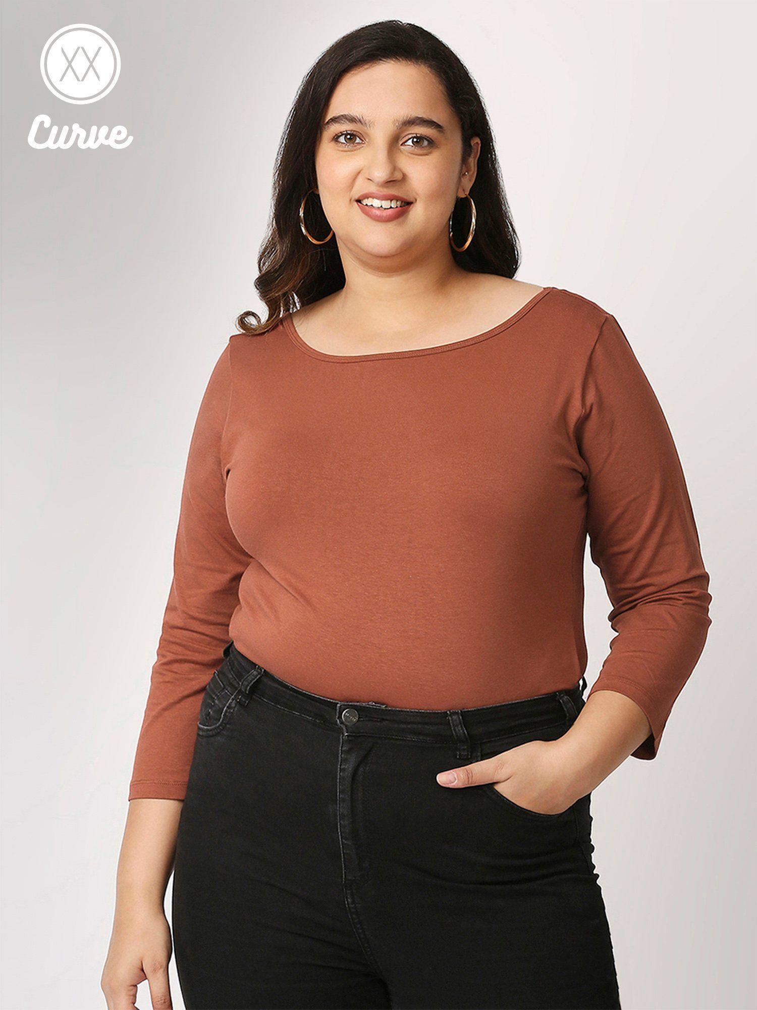curve brown a wave of style basics bodysuit