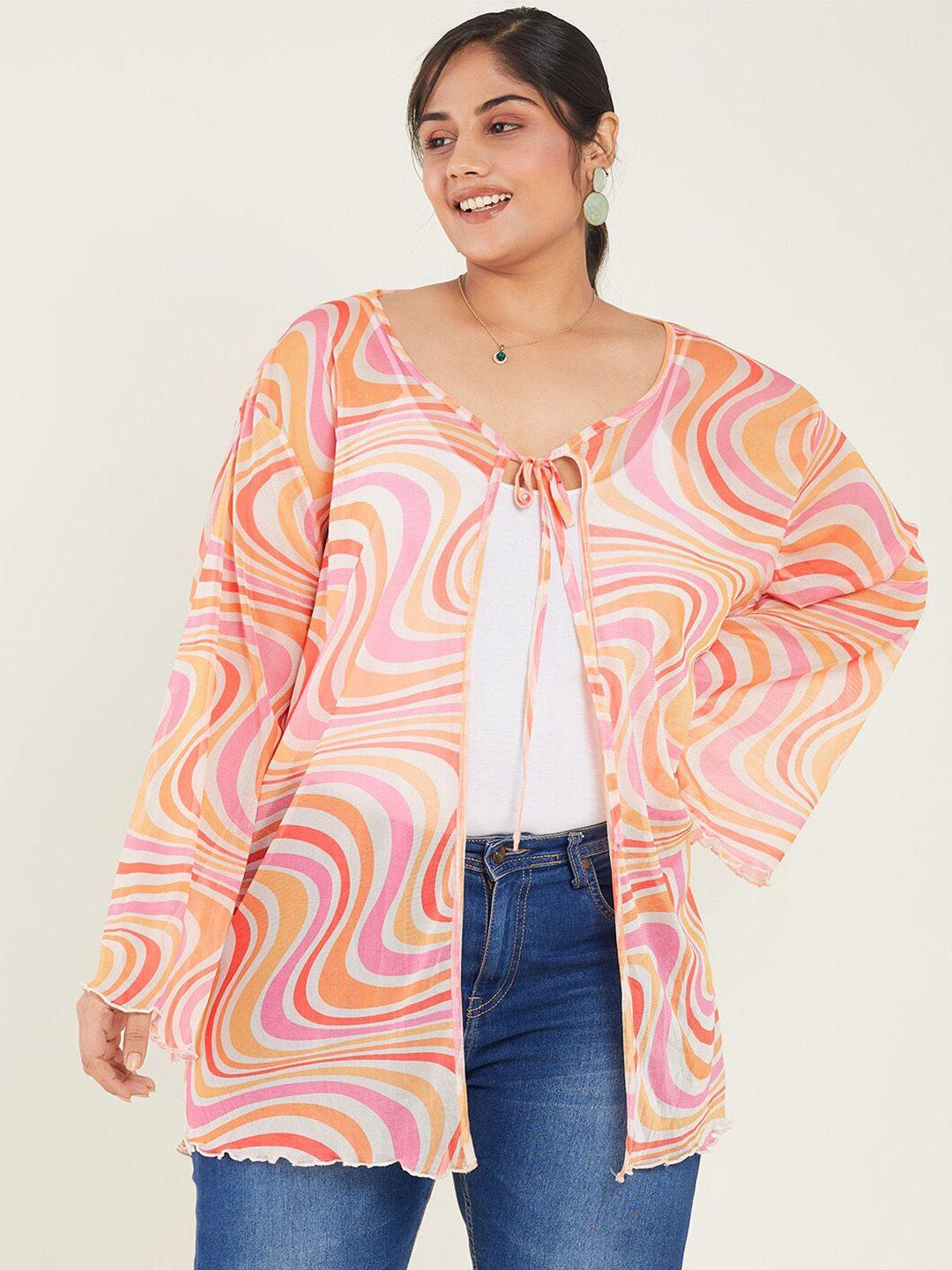 curve by kassually abstract printed tie-up shrug