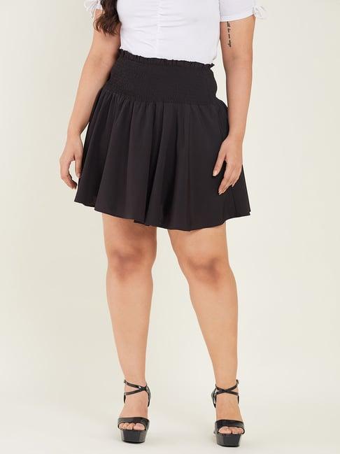 curve by kassually black above knee skirt