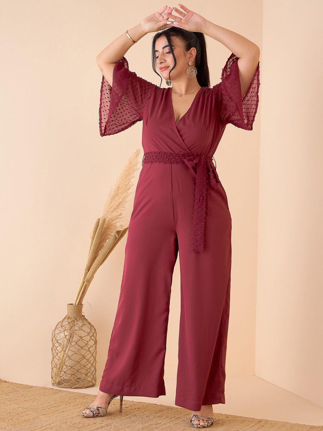 curve by kassually flared sleeves basic jumpsuit