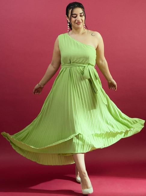 curve by kassually green regular fit maxi dress