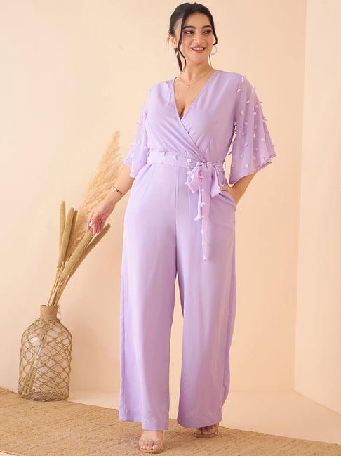 curve by kassually lavender maxi jumpsuit