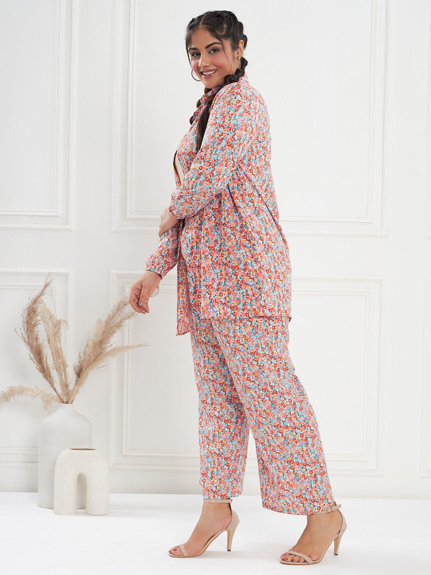 curve by kassually multi-colour oversized shirt with pants