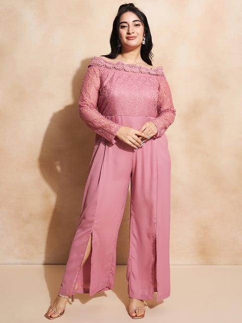 curve by kassually pink lace jumpsuit