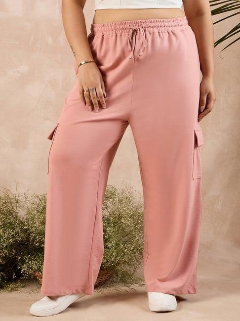 curve by kassually pink regular fit high rise pants