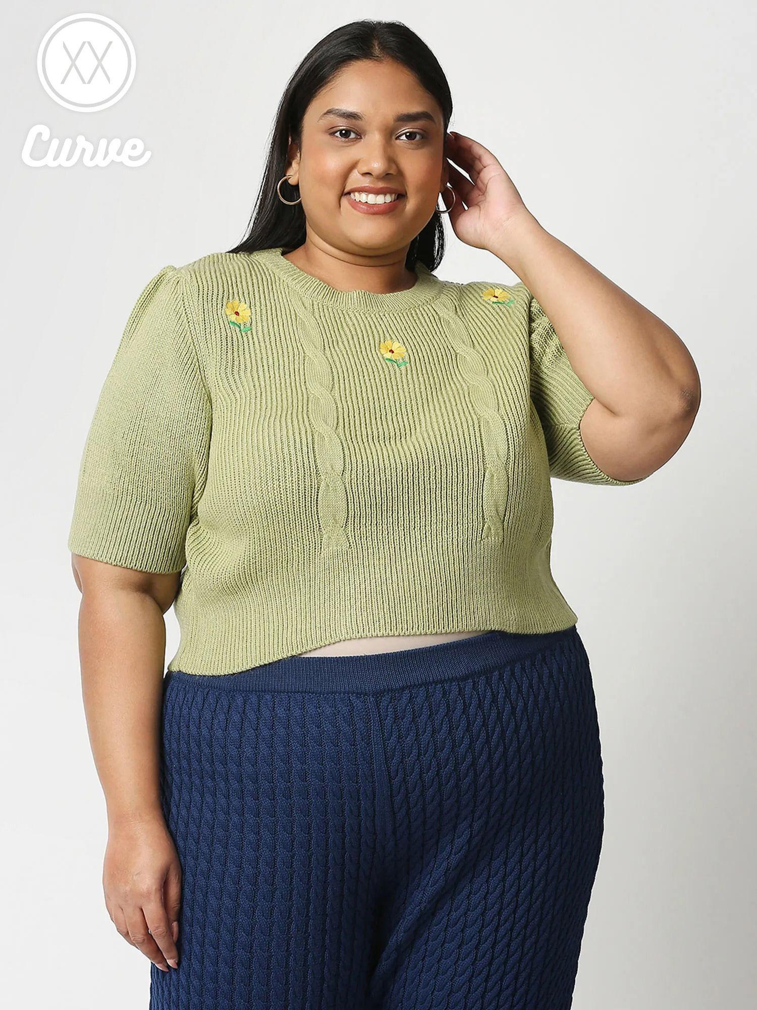 curve green dont let your style fade sweater top