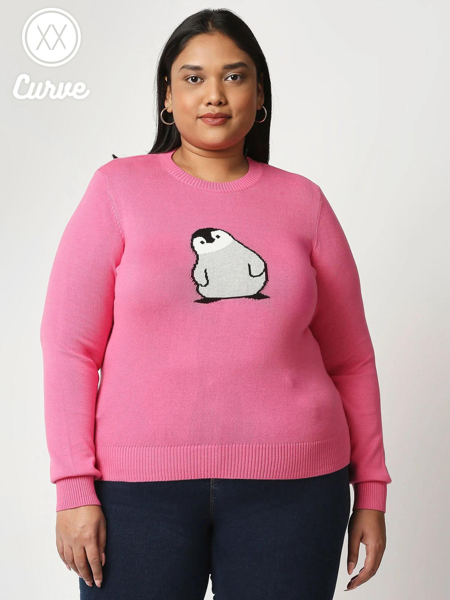 curve pink in the comfort zone sweater top