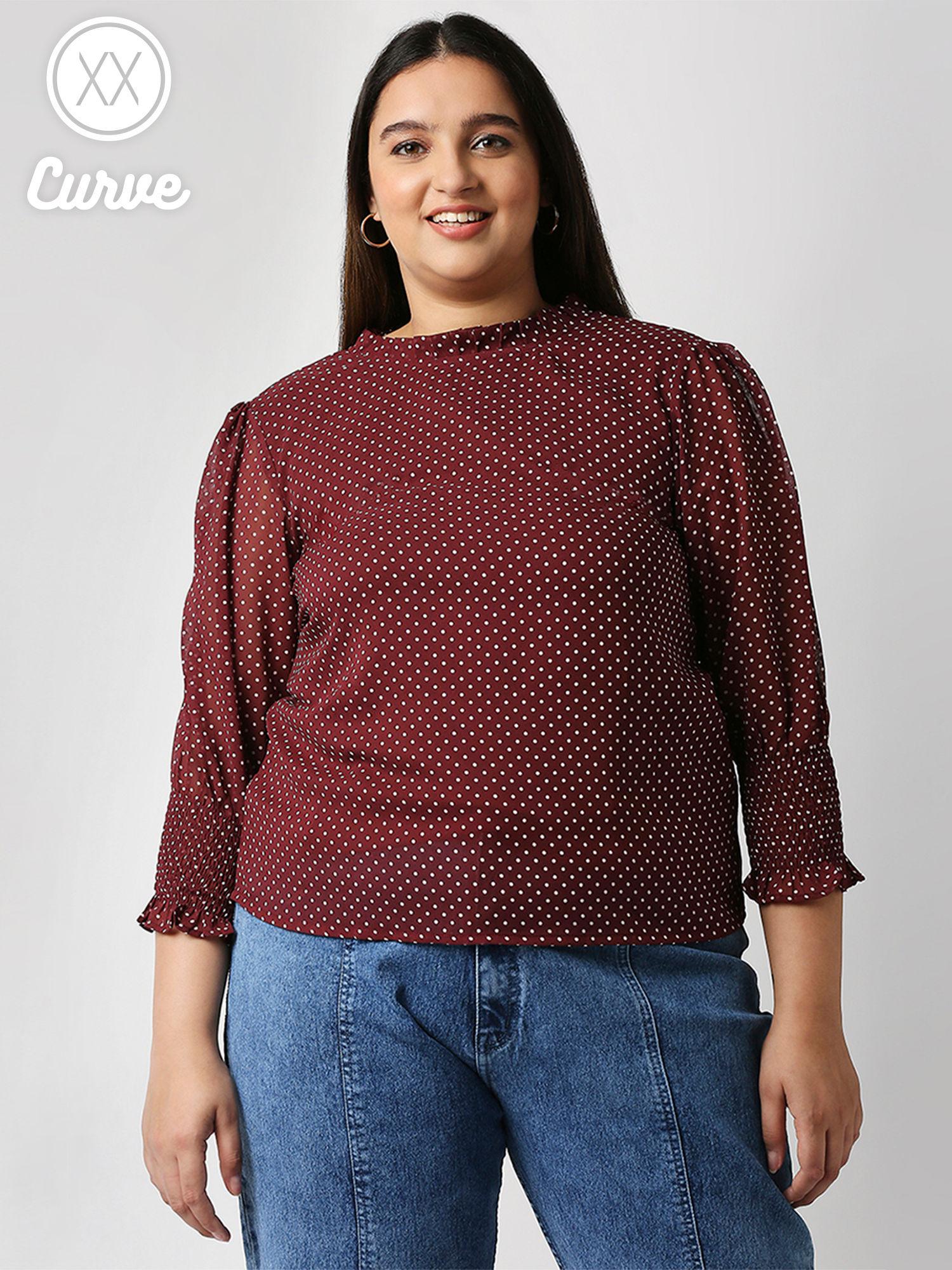 curve so pretty in polka top