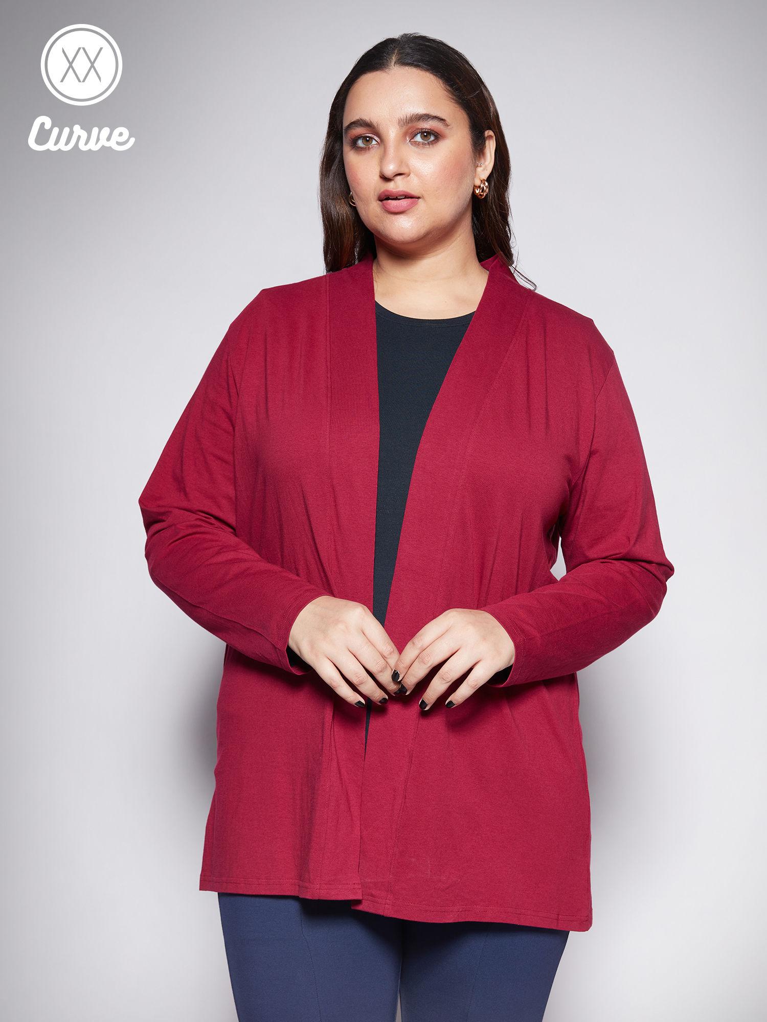 curve wine front open longline basics shrug