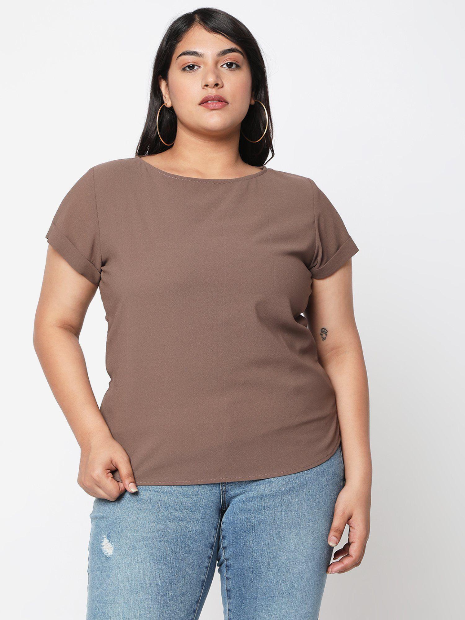 curves by mish basic casual top