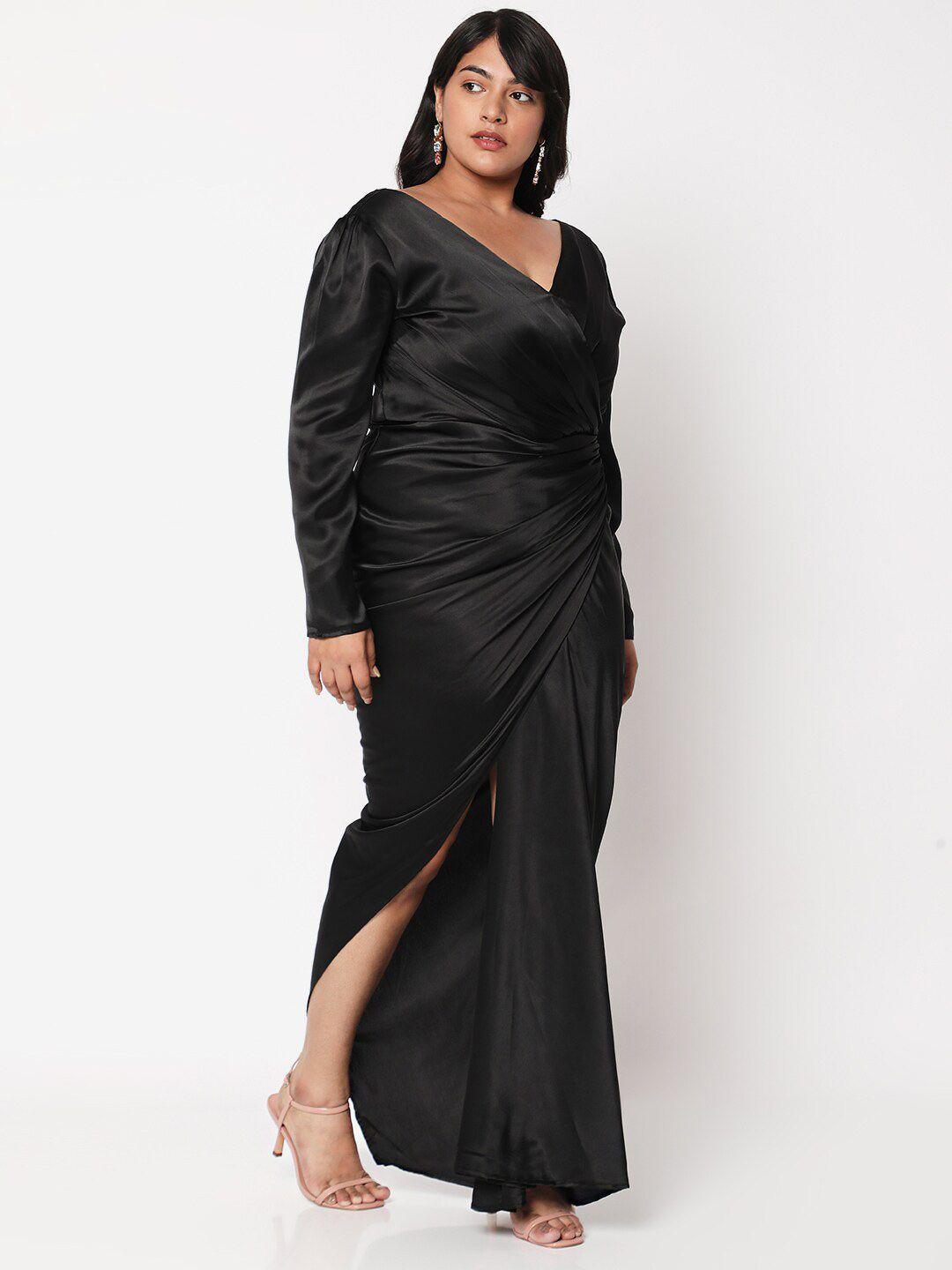 curves by mish black plus size maxi dress