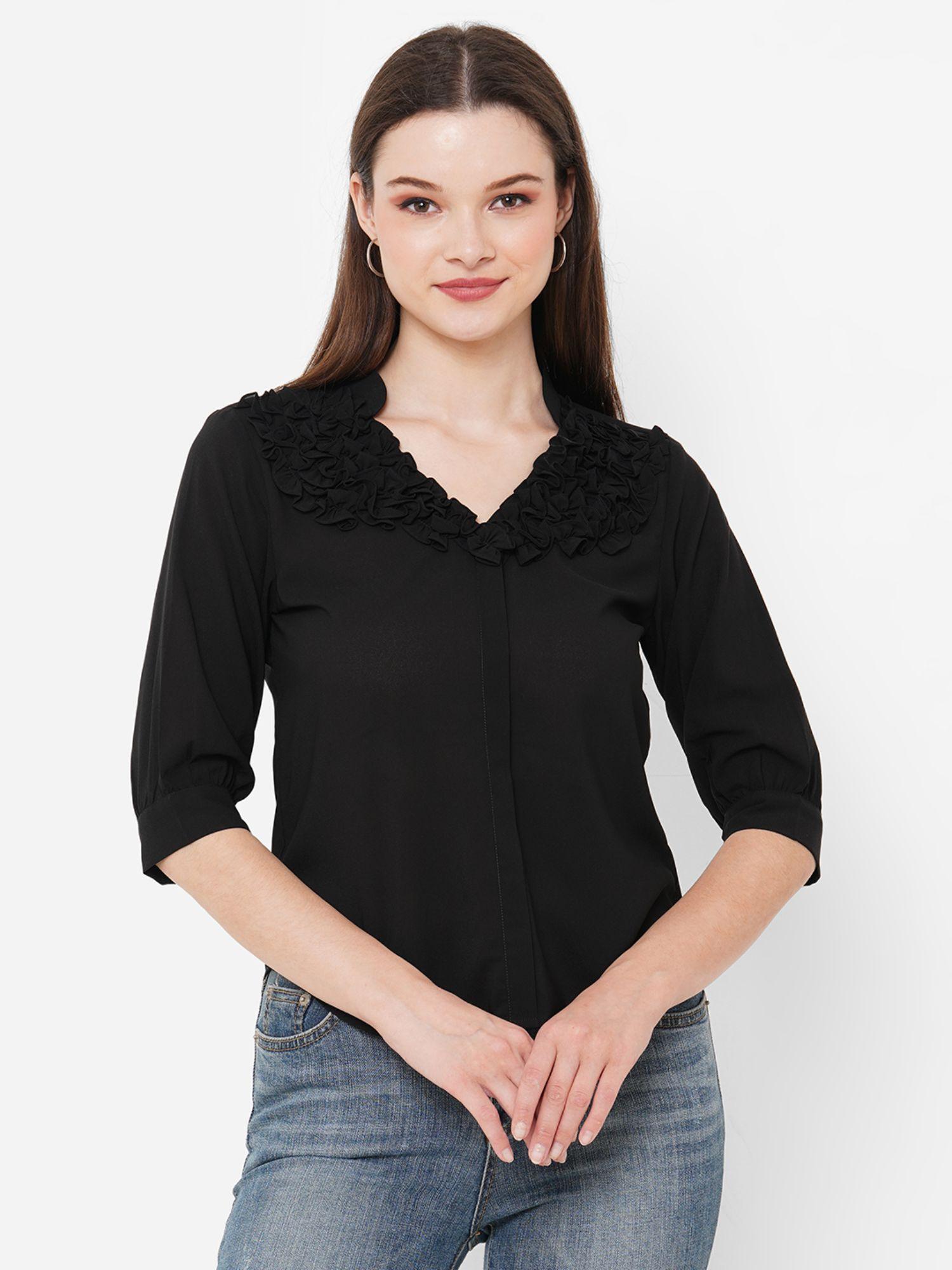 curves by mish black solid top