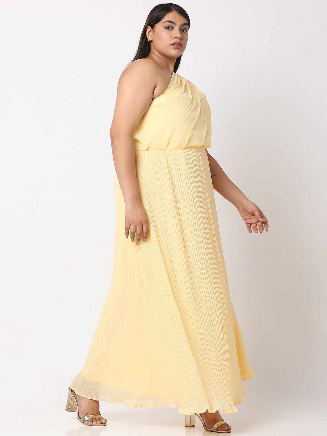 curves by mish plus size one shoulder a-line maxi dress