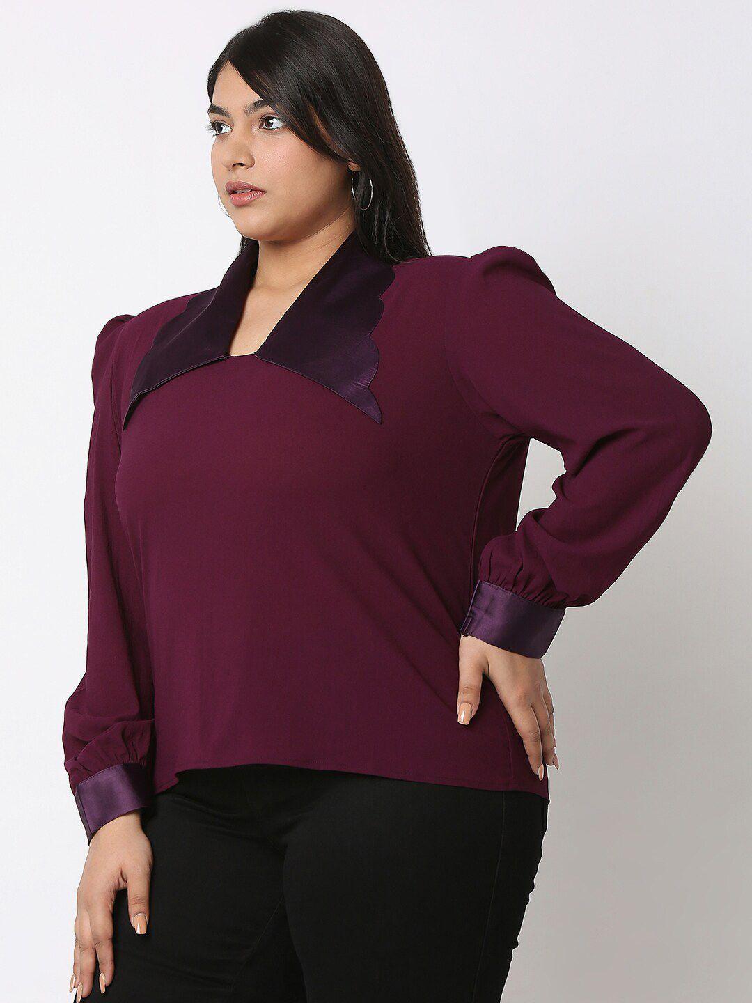 curves by mish plus size puffed sleeve regular top