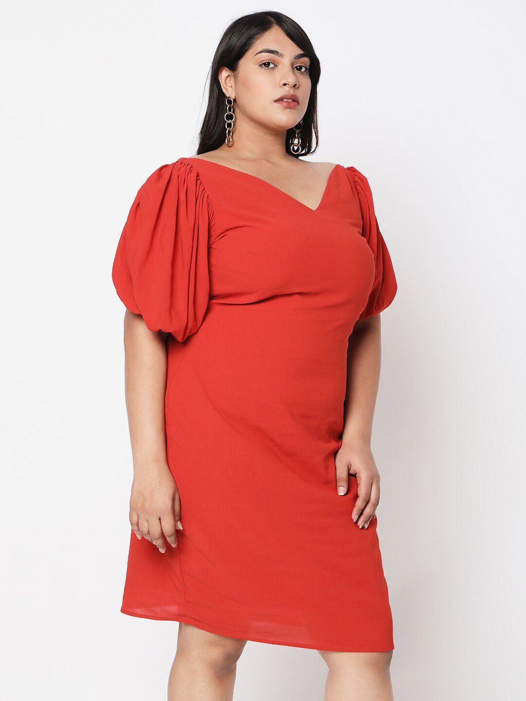 curves by mish plus size red sheath dress