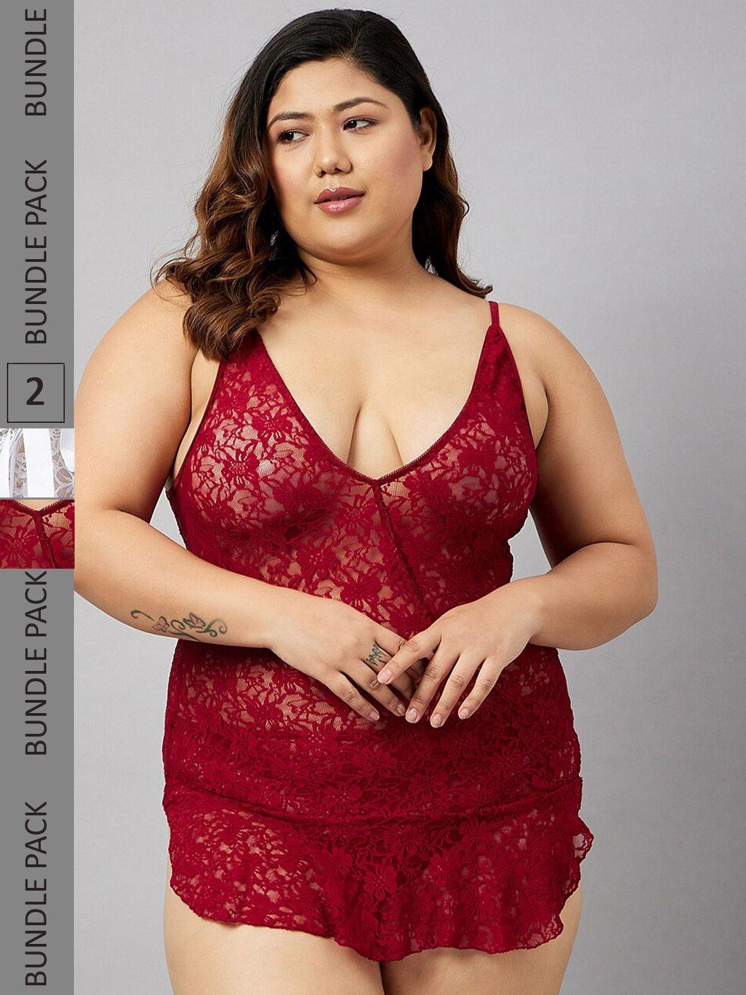 curves by zerokaata assorted net baby doll