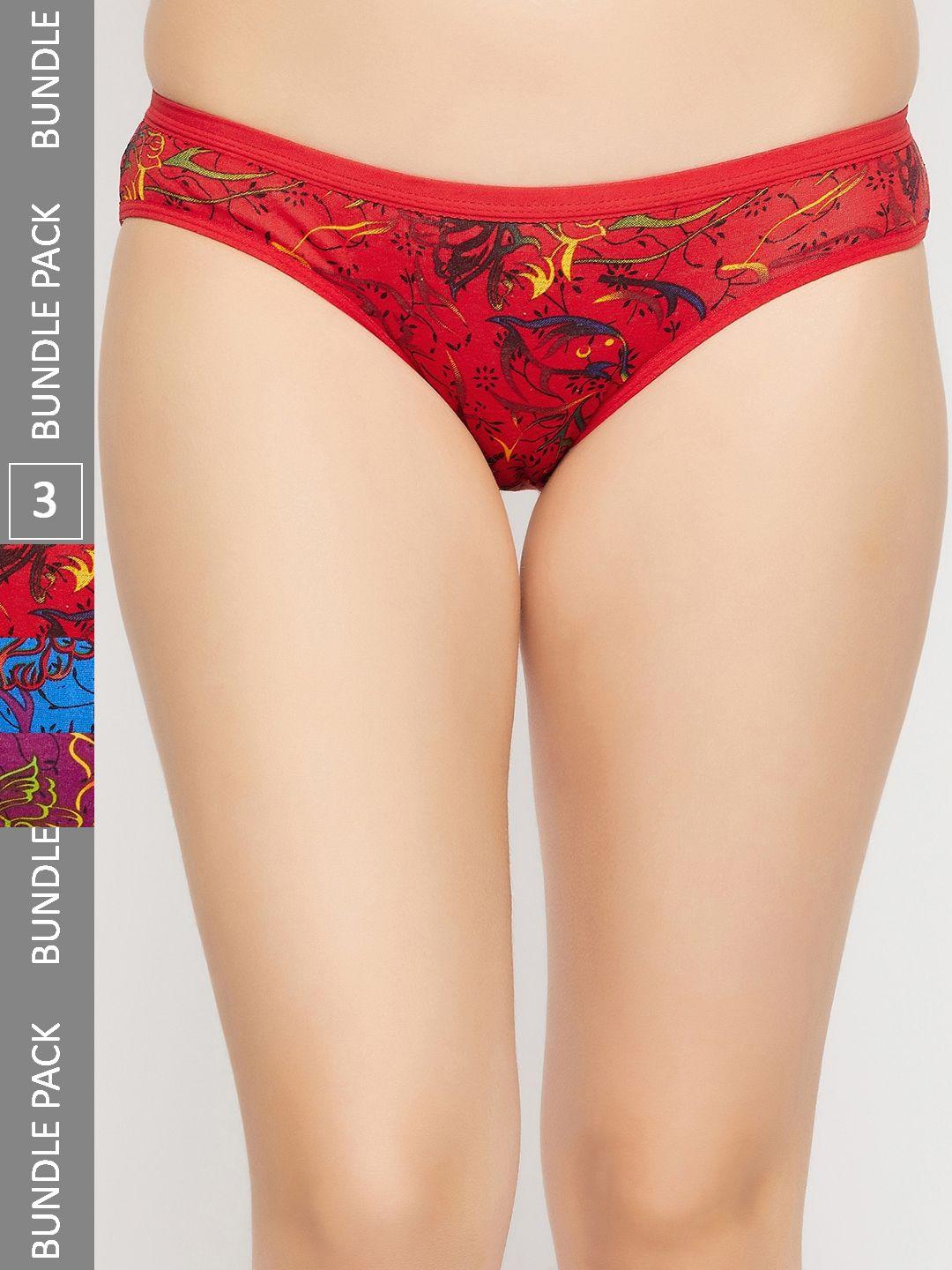 curves by zerokaata pack of 3 assorted antimicrobial printed basic briefs