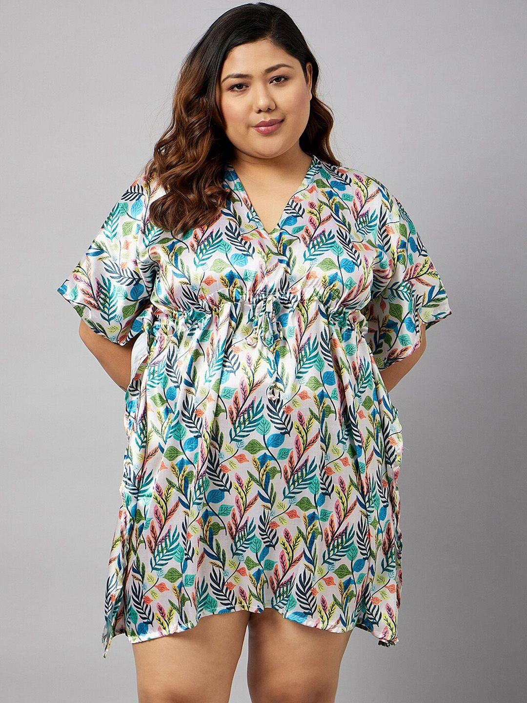 curves by zerokaata plus size printed kaftan cover up dress