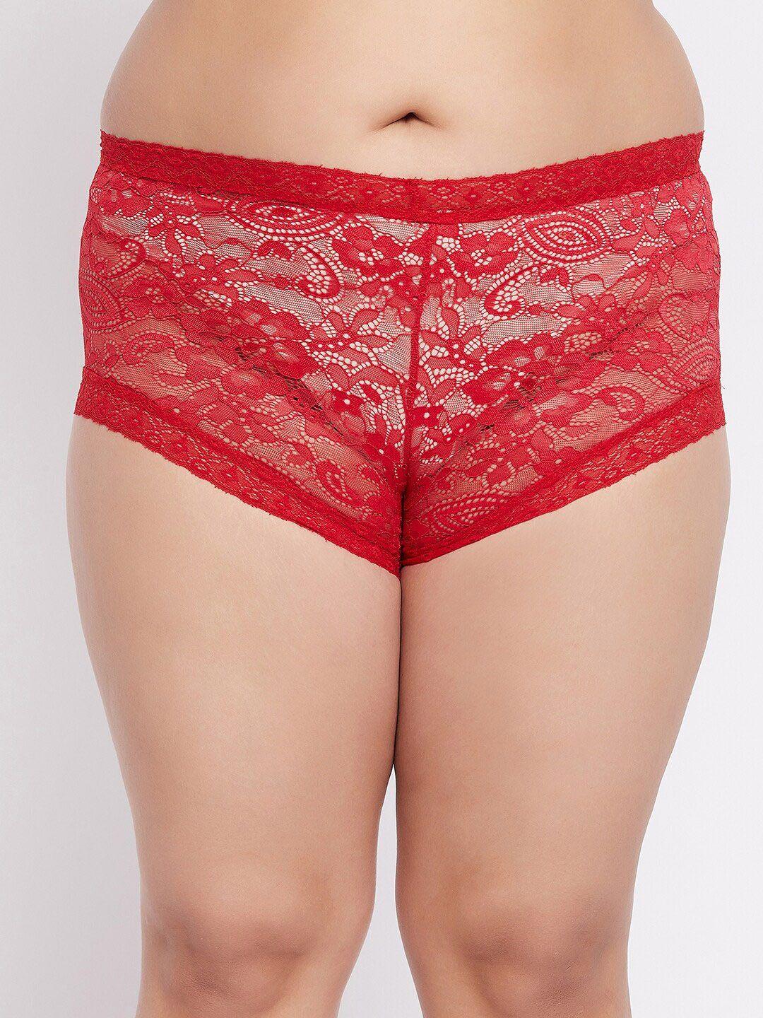 curves by zerokaata women self-design anti microbial lace boy shorts briefs