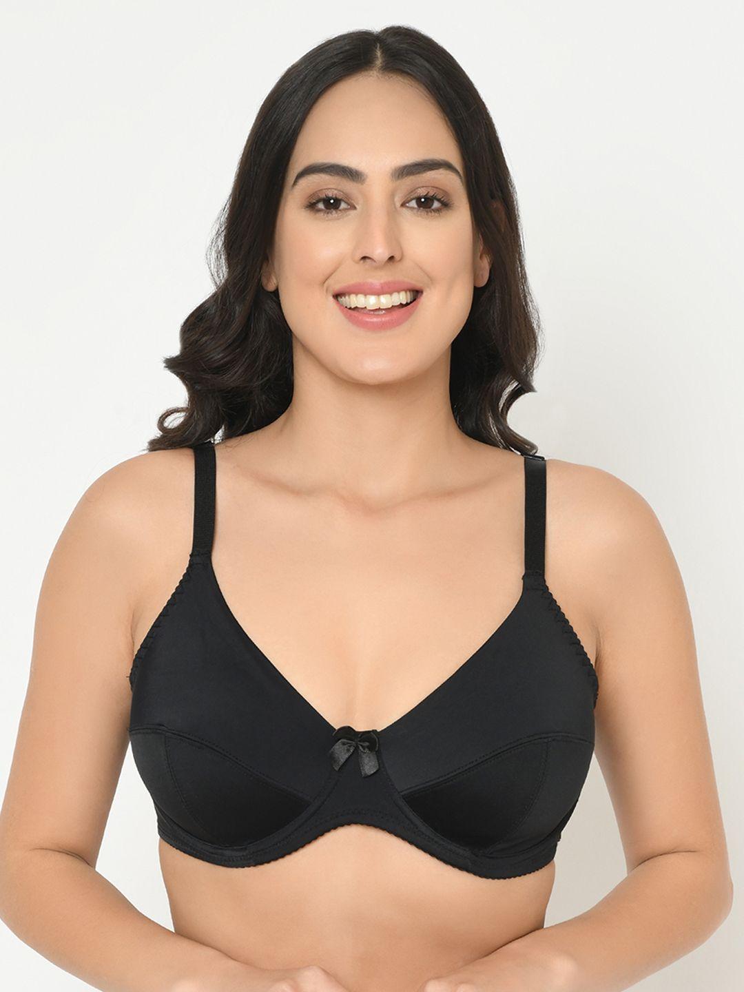 curvy love plus size black solid underwired non padded everyday plus size bra cl-05