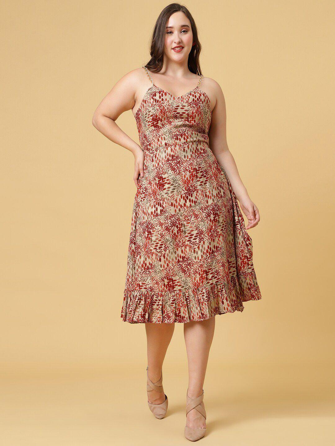 curvy lane abstract printed a-line dress