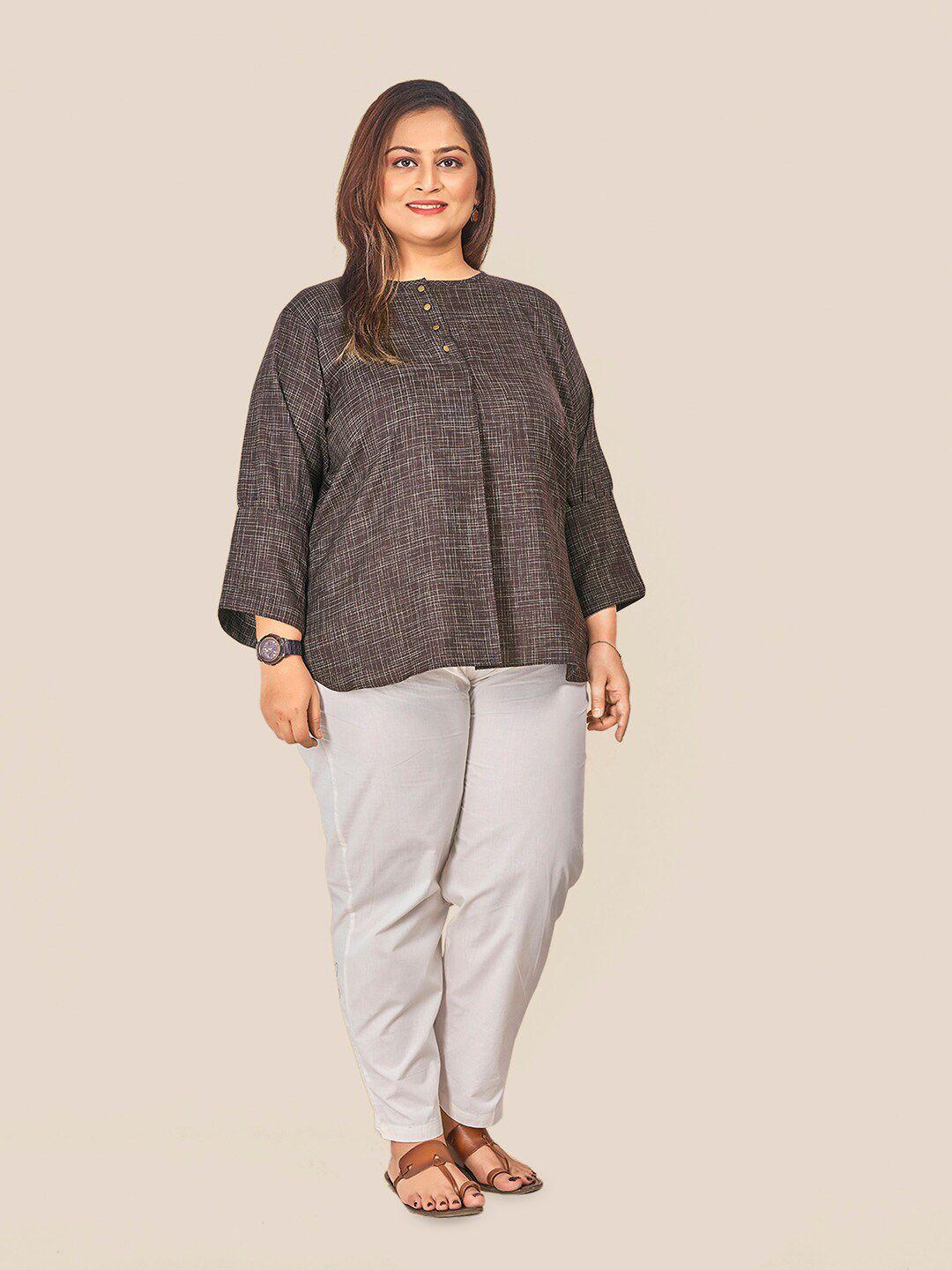 curvy lane plus size checked top