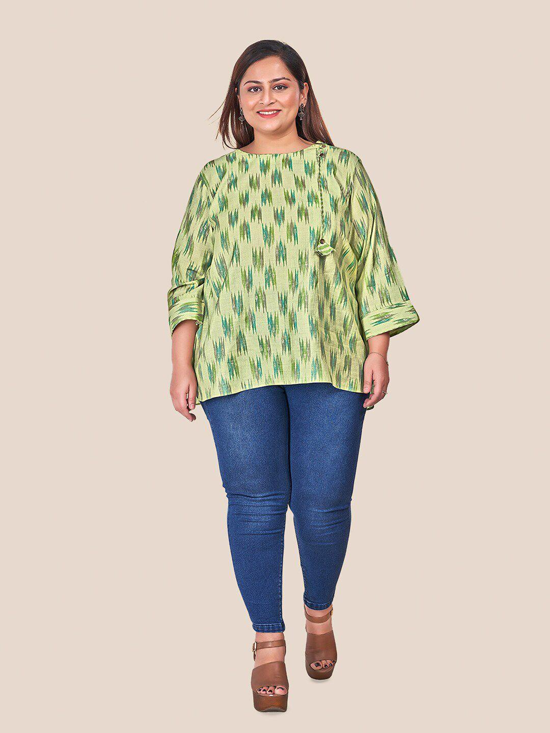 curvy lane plus size ethnic motifs printed modal top