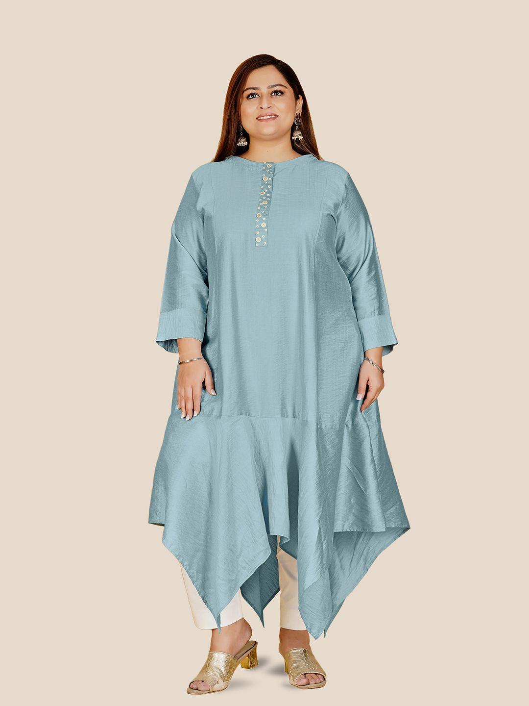 curvy lane plus size high low  kurta