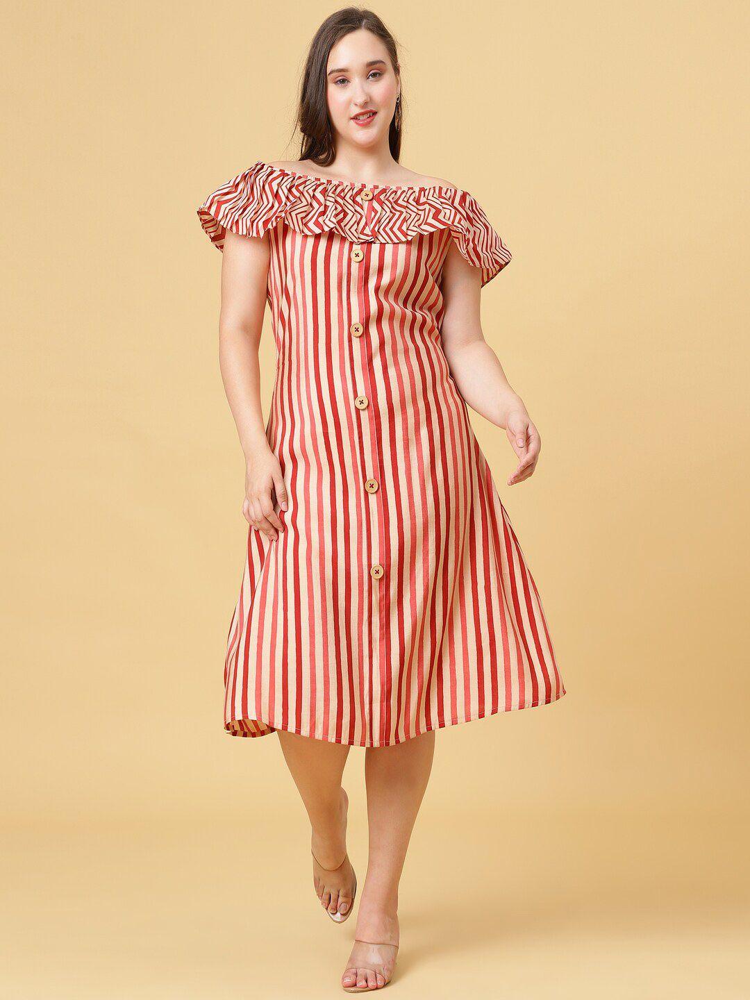 curvy lane striped a-line dress