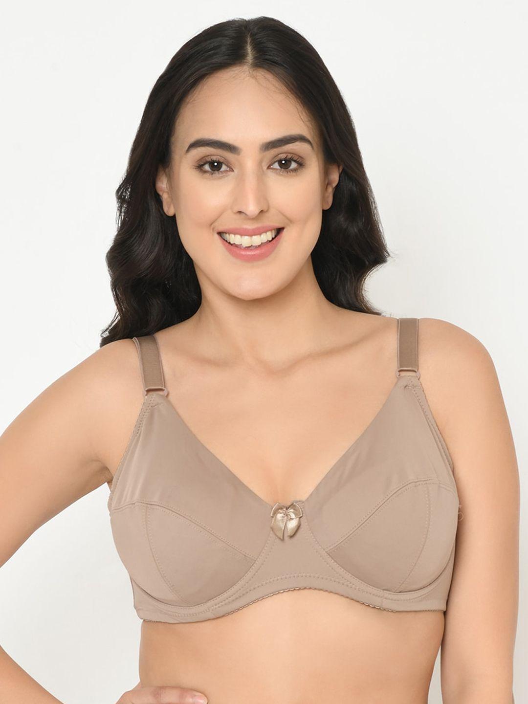 curvy love brown solid underwired lightly padded everyday bra cl-06 brown-c20