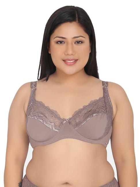 curvy love brown under-wired non padded plunge bra