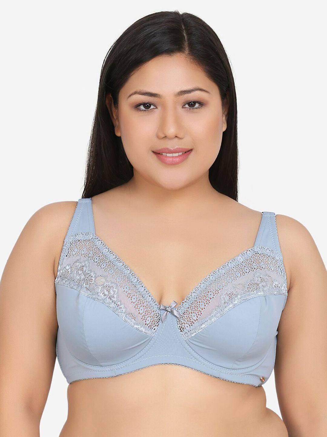 curvy love grey solid underwired lightly padded plunge bra cl-15 grey-c20