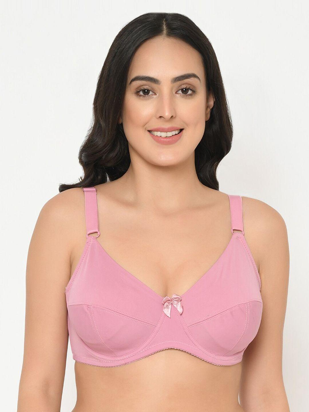 curvy love pink solid underwired lightly padded everyday bra cl-06 pink-c20