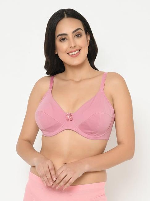 curvy love pink under-wired non padded half coverage bra