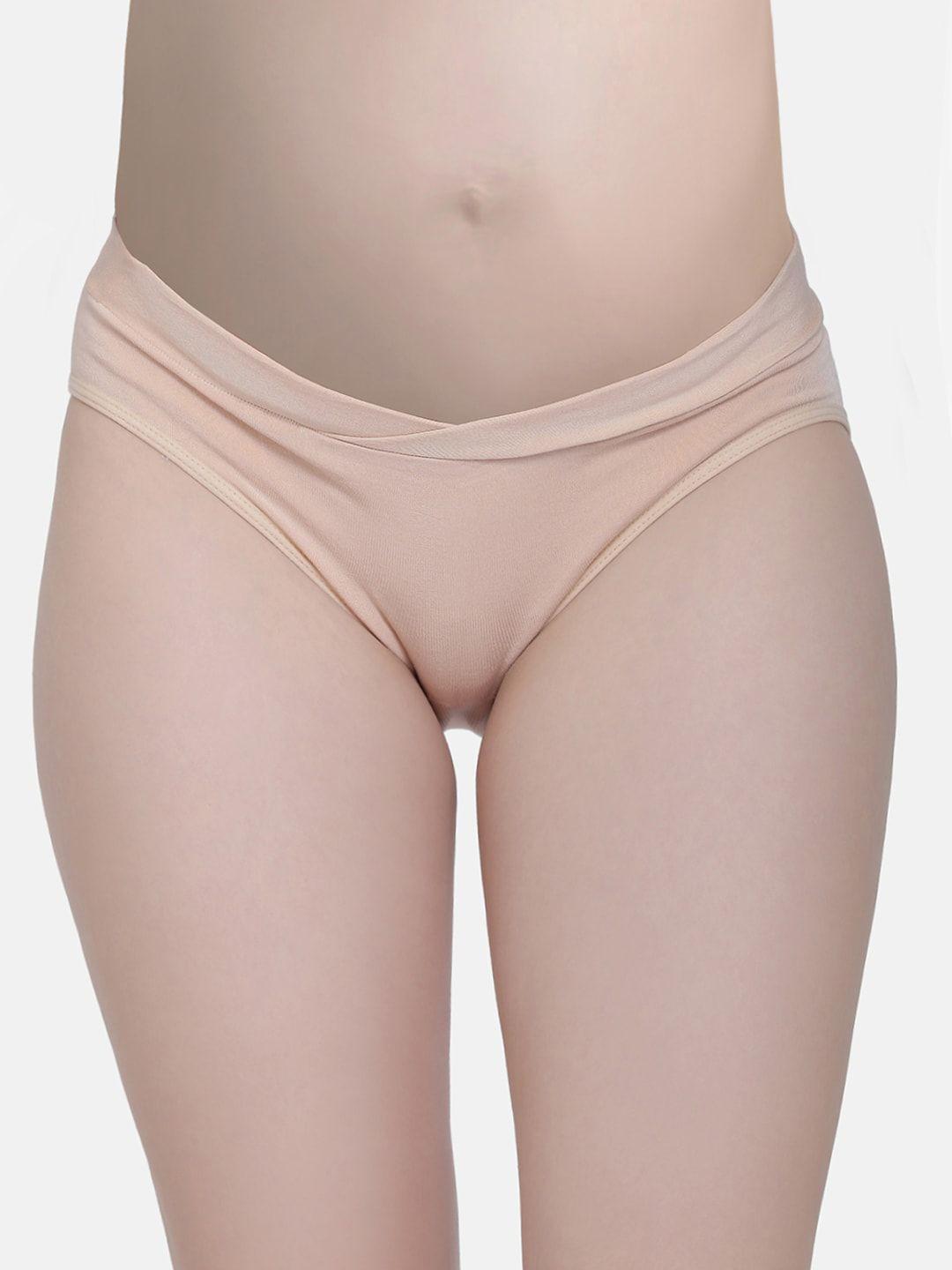 curvy love plus size anti microbial basic organic cotton briefs clu-28 beige-i23