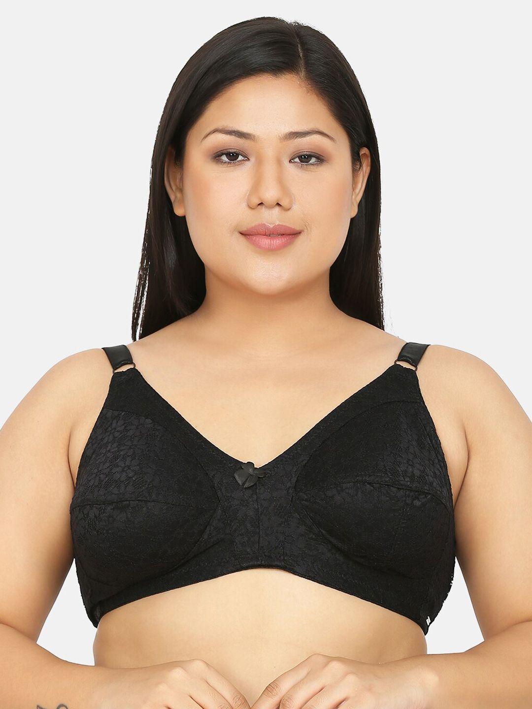 curvy love plus size black non-wired non-padded everyday bra cl-13 black-c20