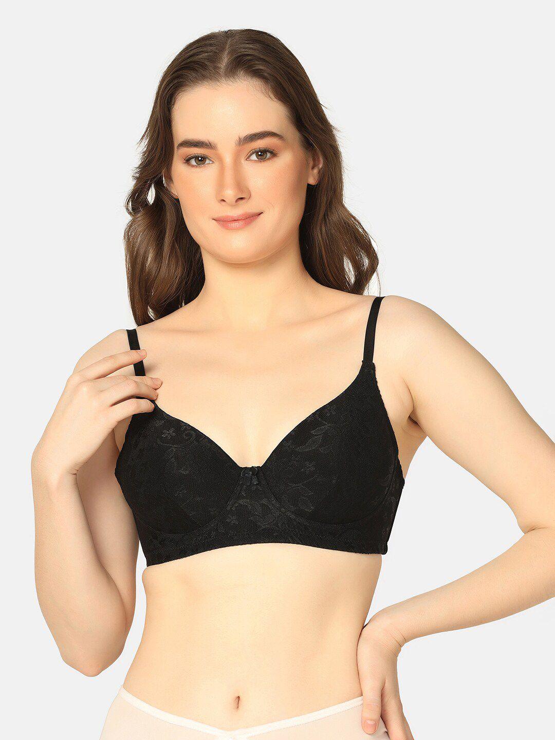 curvy love plus size lace full coverage lightly padded t-shirt bra with all day comfort