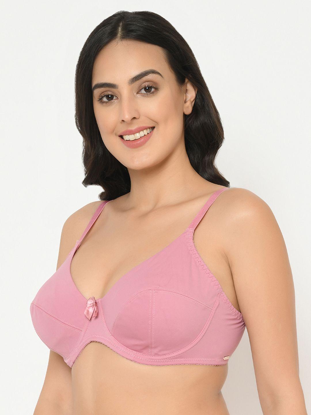 curvy love plus size pink solid underwired non padded rapid dry everyday bra cl-05