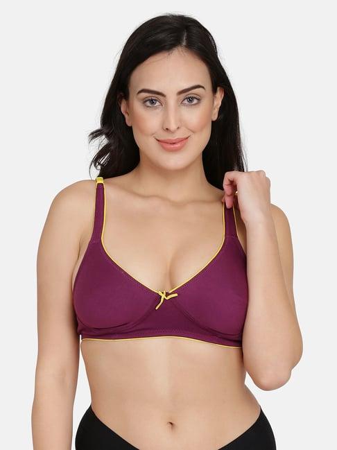 curvy love purple non wired non padded plunge bra