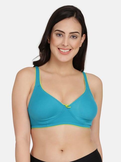 curvy love sky blue non wired non padded plunge bra