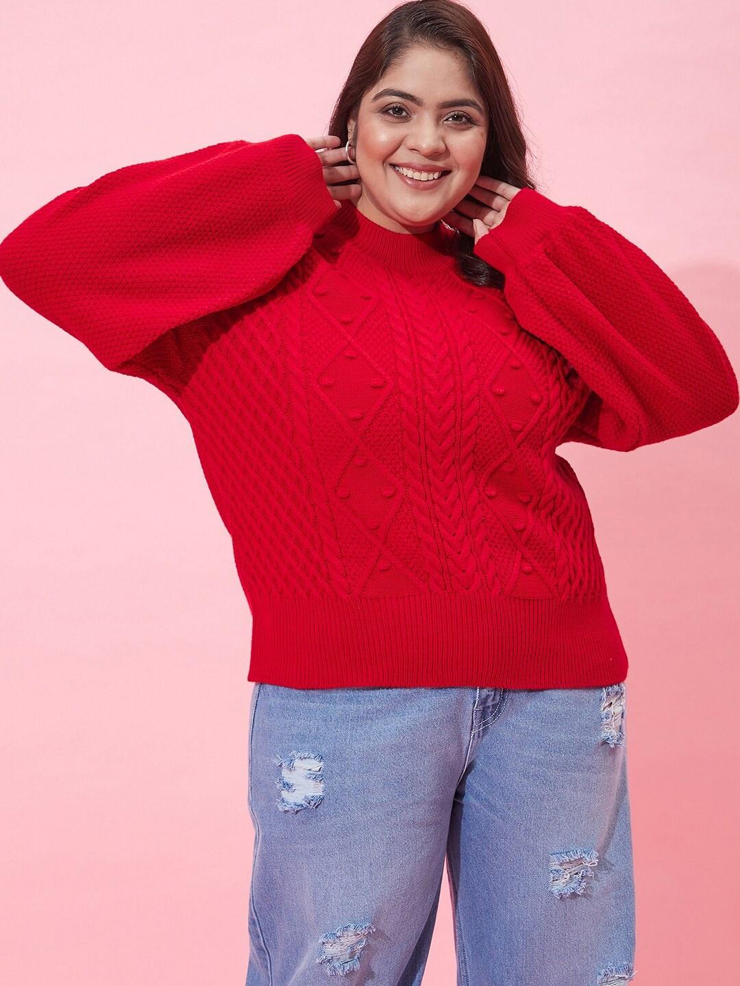 curvy street women plus size cable knit pullover