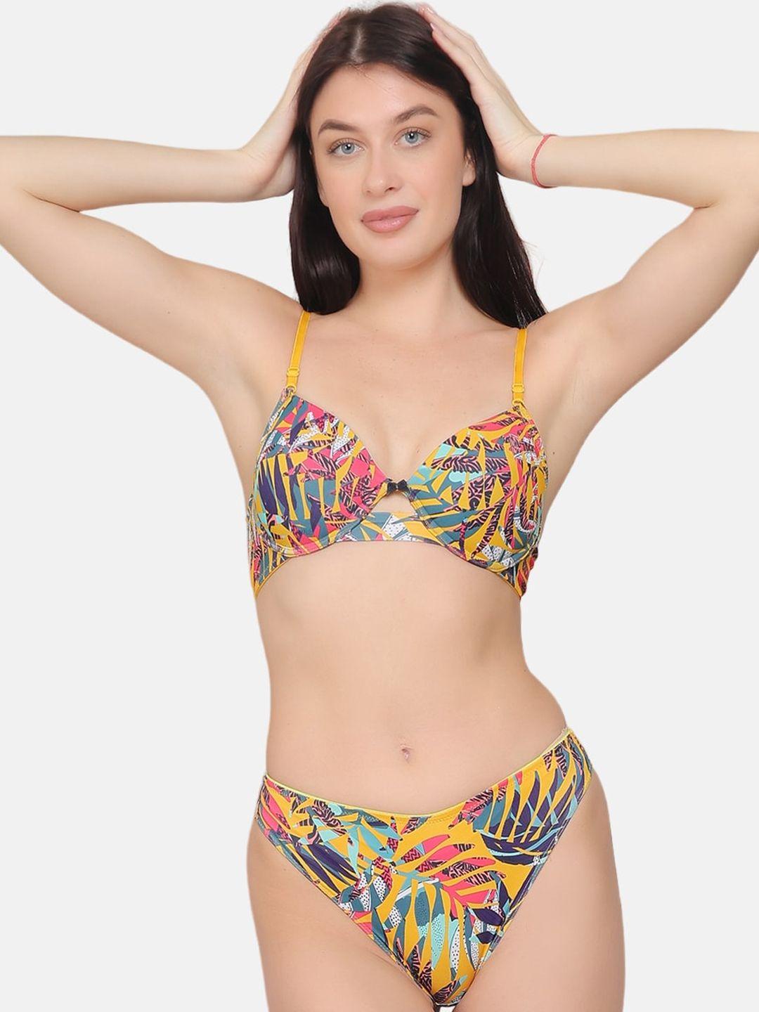 curwish tropical printed mid-rise bikini brief