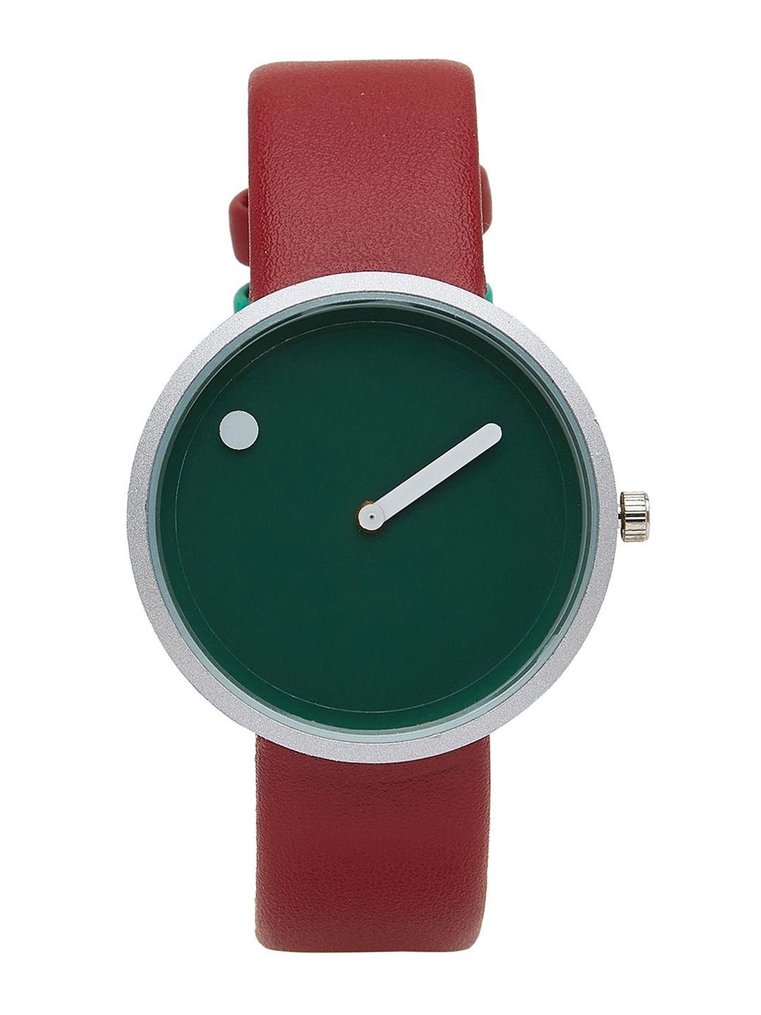 custom women green analogue watch 8907829043619