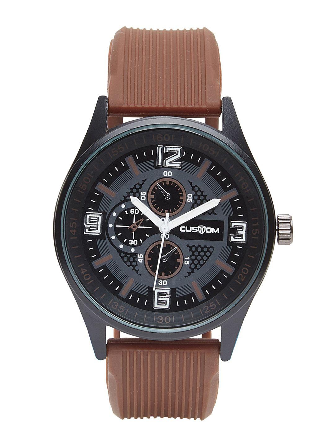custom men black analogue watch 2192pp-2