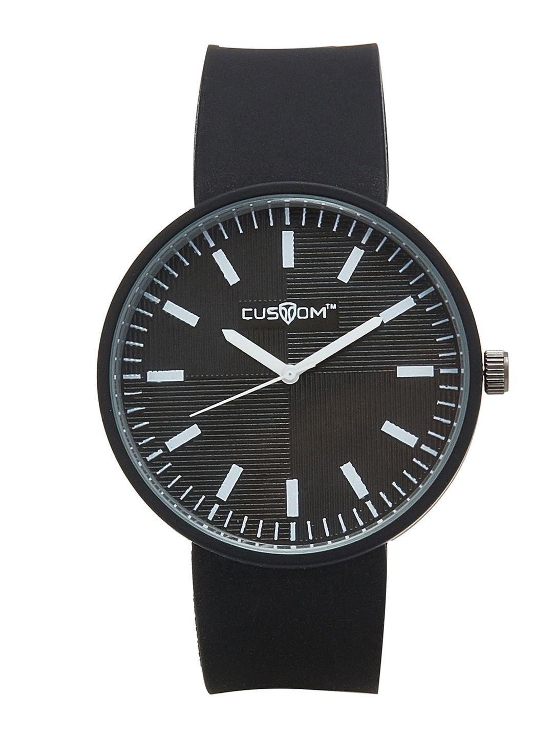 custom men black analogue watch 8907829042803