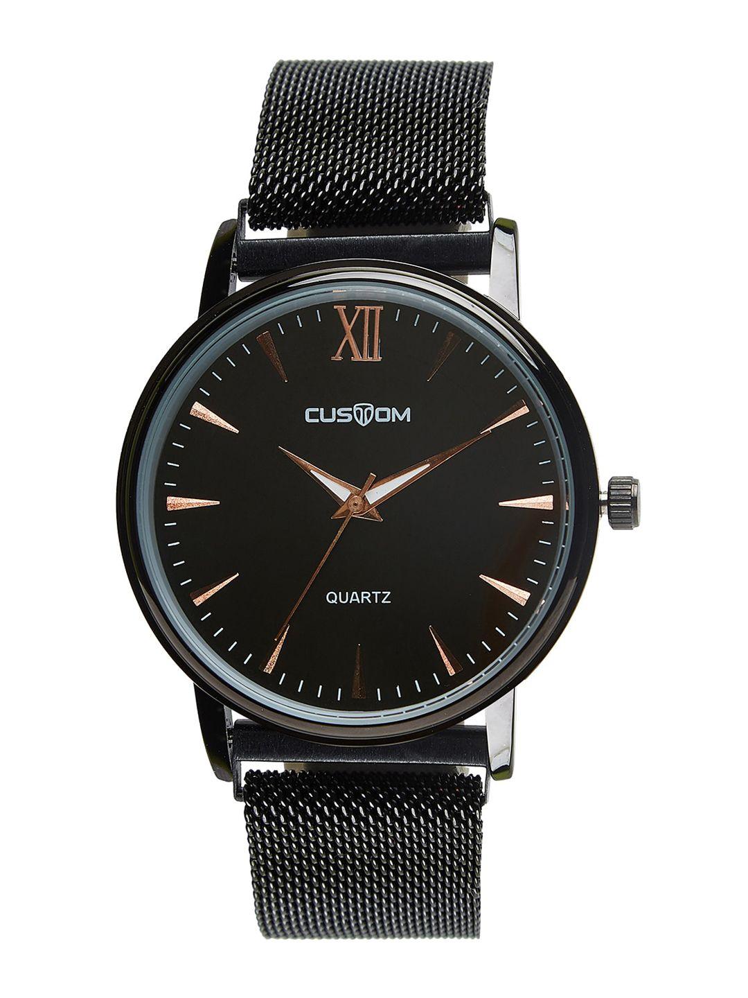 custom men black analogue watch 8907829043237