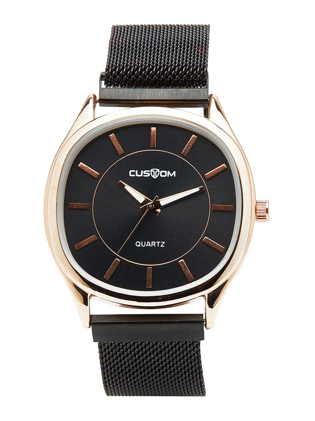custom men black analogue watch 8907829044333