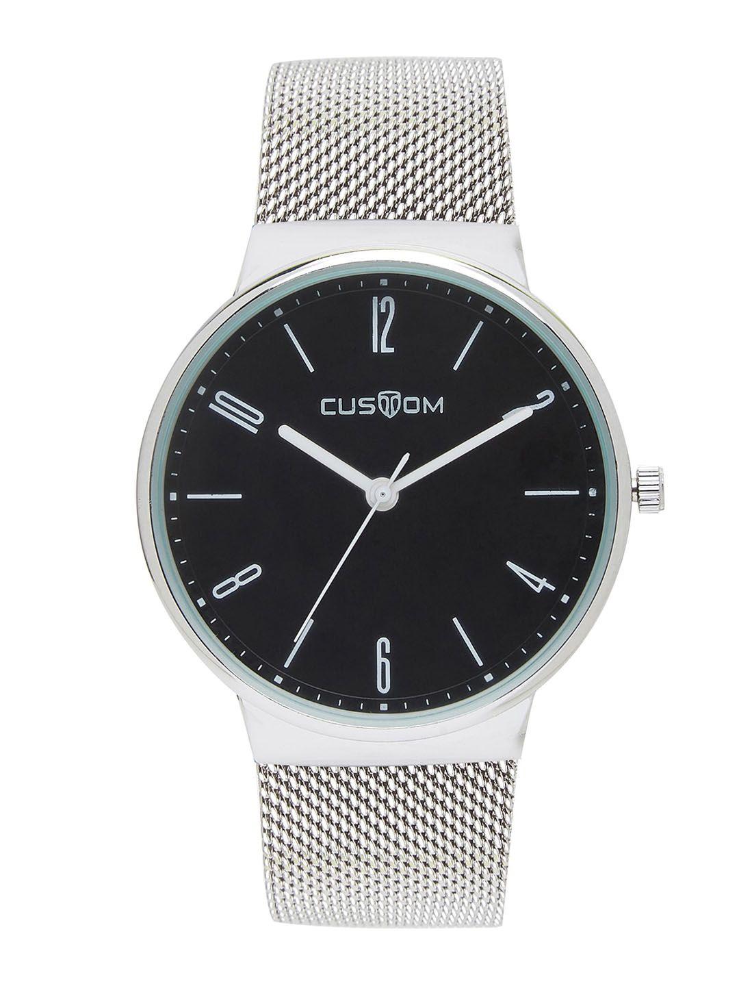custom men black analogue watch