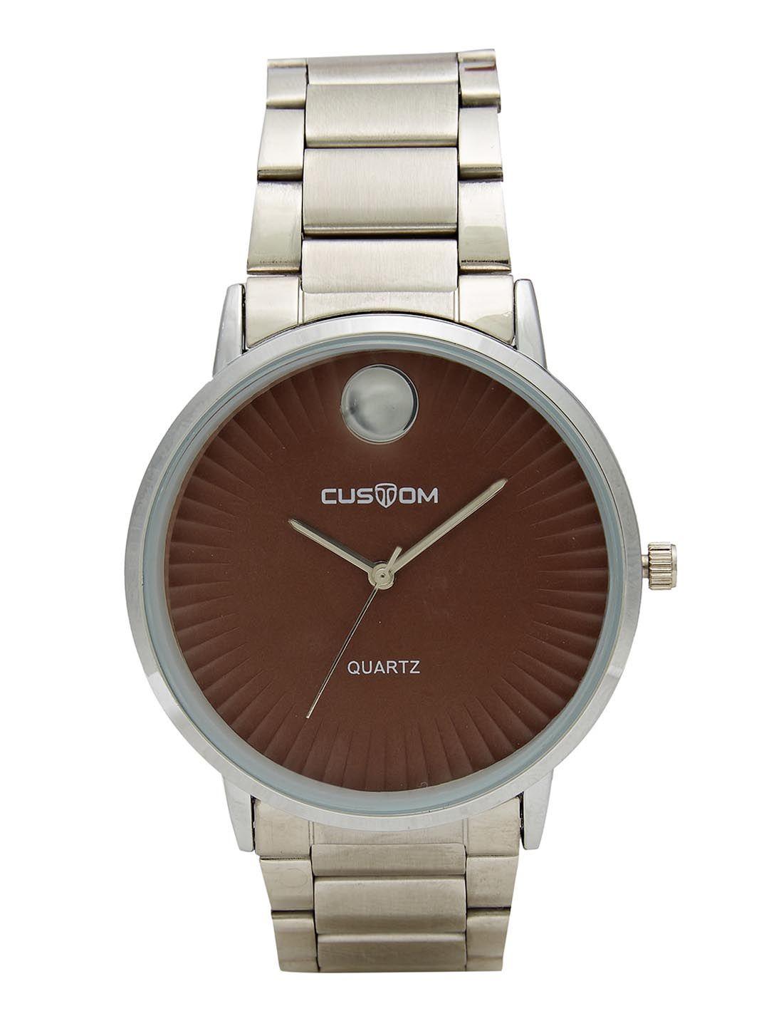 custom men brown analogue watch 8907829043077