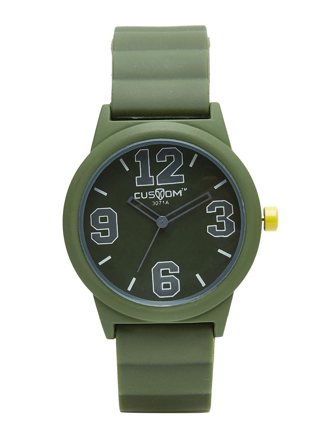 custom men green analogue watch 8907829042841